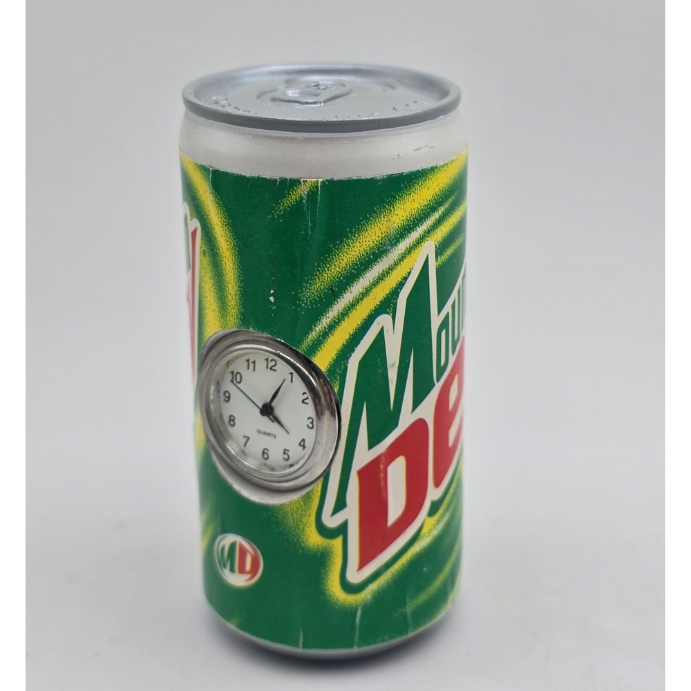 Vintage Mountain Dew Soda Can Desk Clock Green 2001 Pepsi Novelty Not Tested